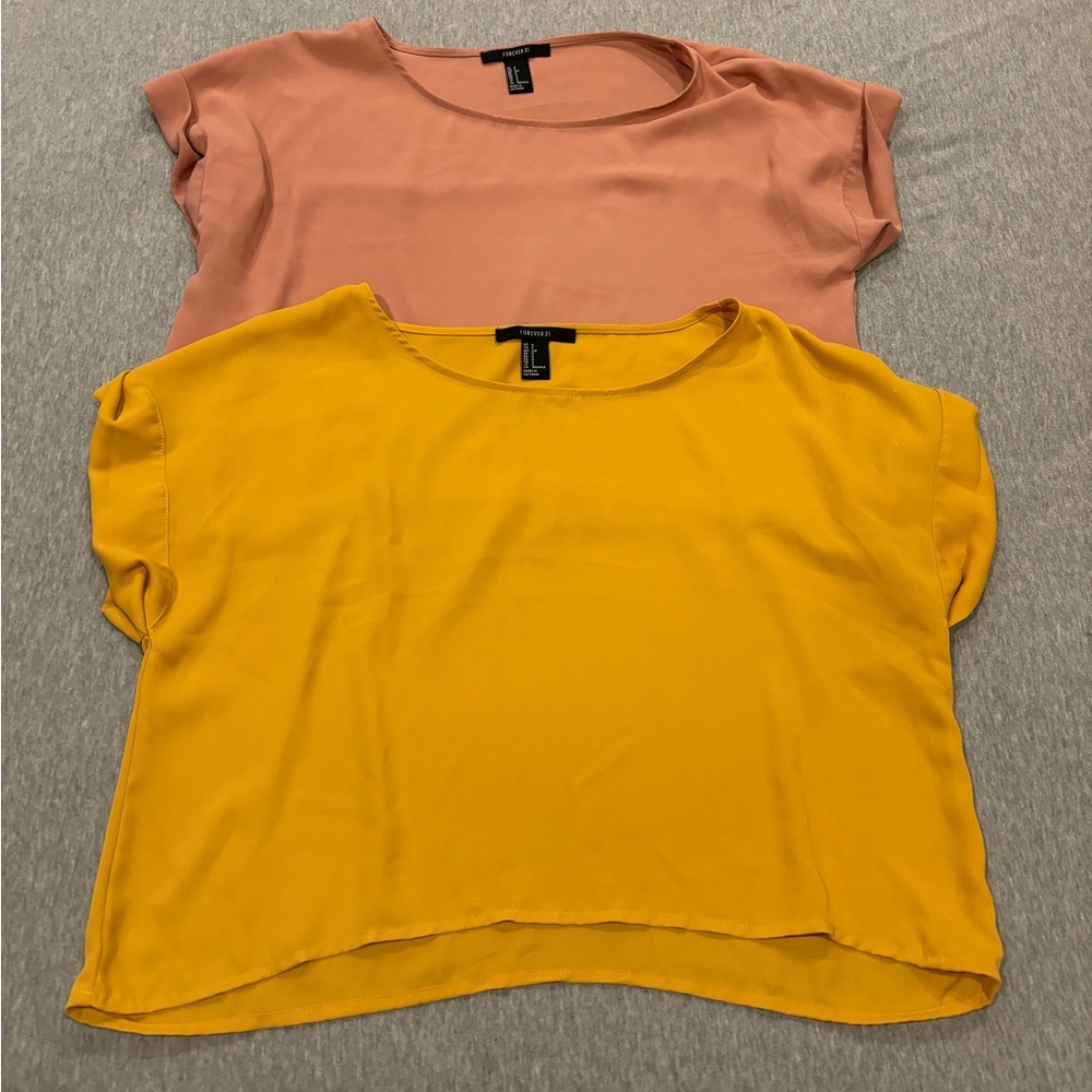 Pink & Yellow Forever 21 Blouse - Picture 1 of 3